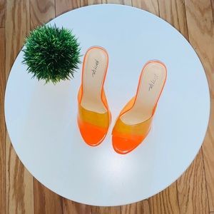 CLEAR OPEN TOE MULES